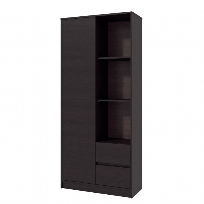 Dulap MP1 - 1U+2S, 80x33x180 cm, Wenge [4]