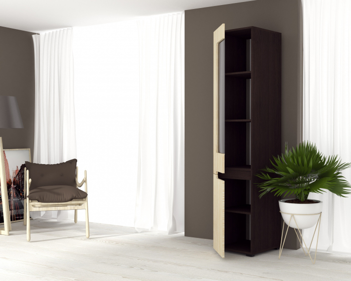 Dulap STIL-24 ST, 40x46x195 cm Wenge+Mesteacan [2]