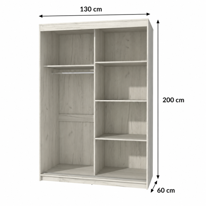Dulap UC MP2 Stejar K001 130x60x200 cm [7]