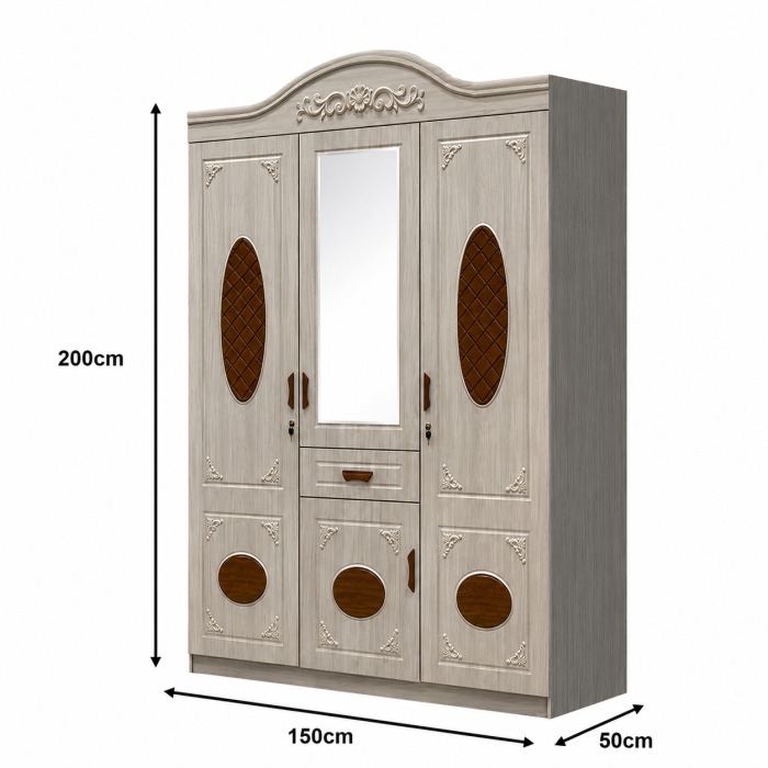 Dulap ZQE 017 MDF - 4 Usi/1Serar 150x200x50 cm [6]
