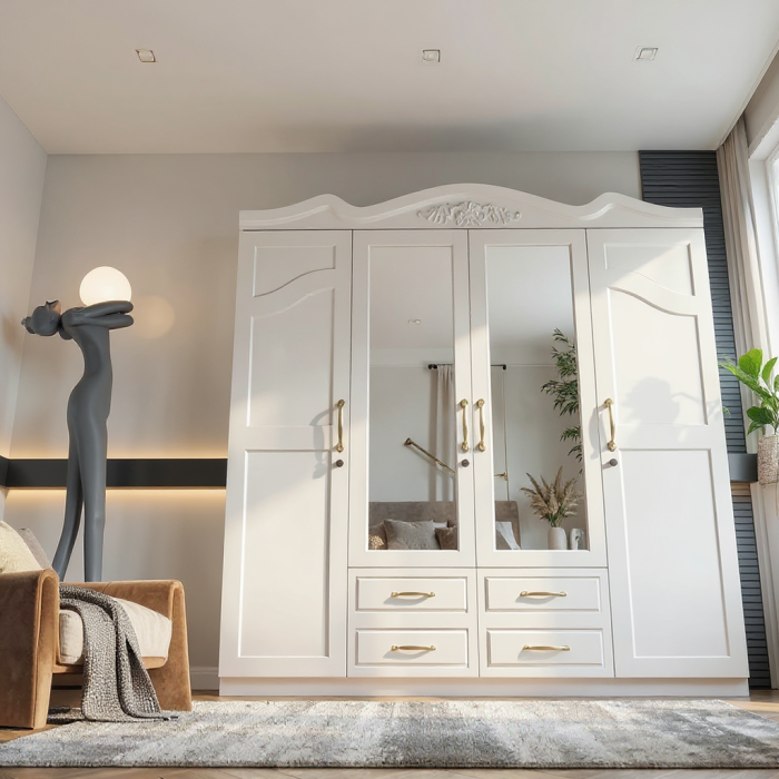 Dulap ZQW 034 MDF 4U/4S Alb 200x52x215 cm [2]