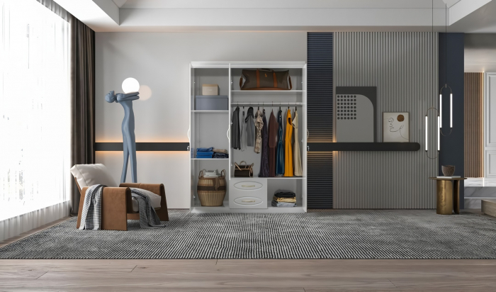 Dulap ZQW-037 MDF - 3U+2S, 150x50x200 cm, Alb [2]