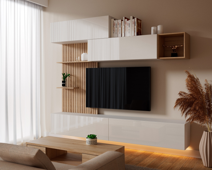 Living Acril Alb 240x34x218cm [2]