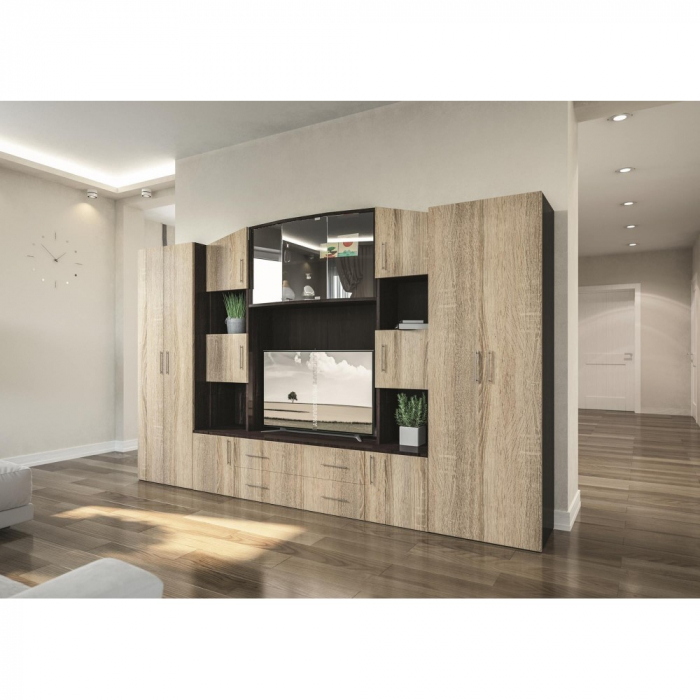 LIVING FABIANA SONOMA+WENGE 300X44X201CM