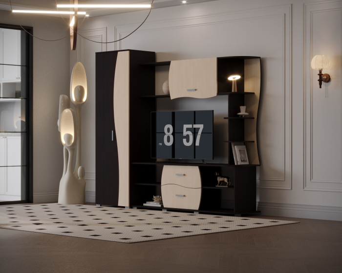 Living Kapri Ro Wenge+Mesteacan 225x45x192 cm [3]