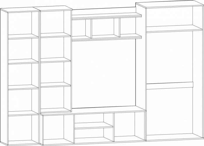 Living Kongo, Wenge + Sonoma, 300x52x203 cm [3]