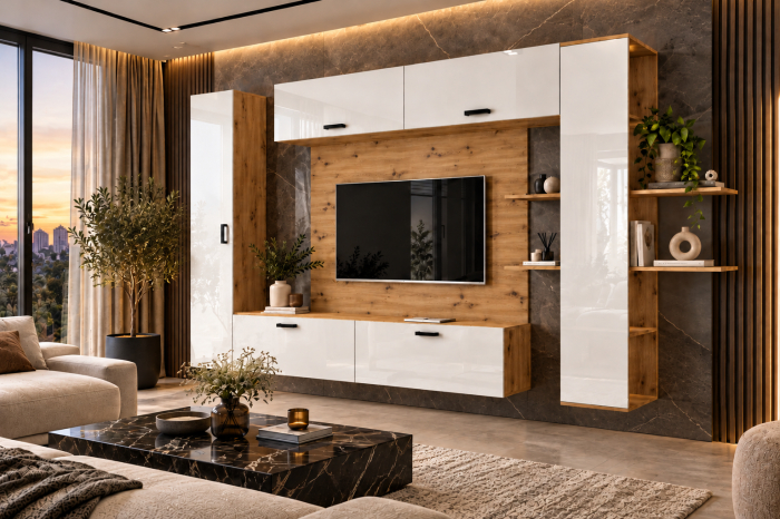 Living MP1 Artisan + Acril negru, alb, cappuccino, antracit ARTISAN+ALB [2]