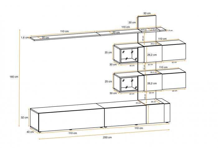 Living Quill Alb Lucios + Nuc 250x40x160 cm [8]