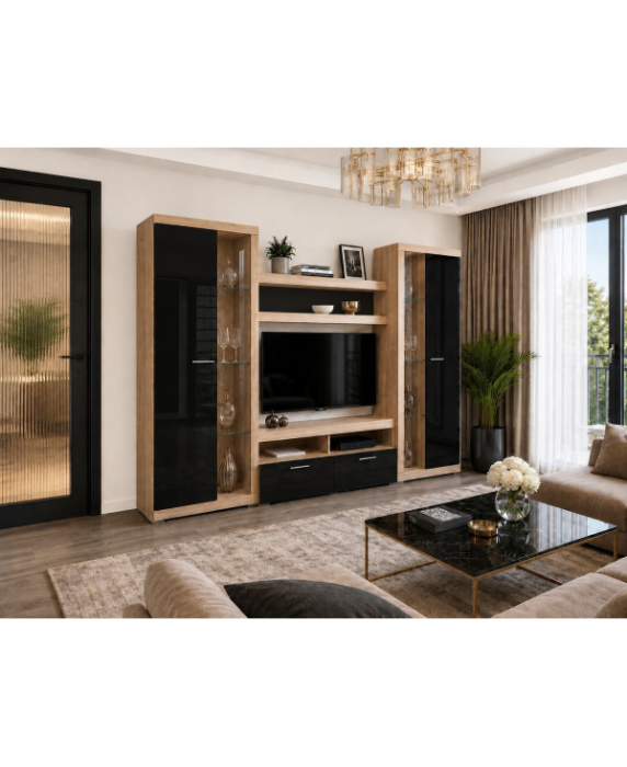 LIVING SONATA SONOMA+NEGRU, 280x43x197cm [2]