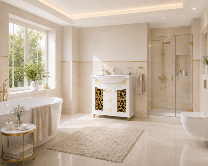 Mască baie cu lavoar Pearl Aur 85x90x51 cm [2]
