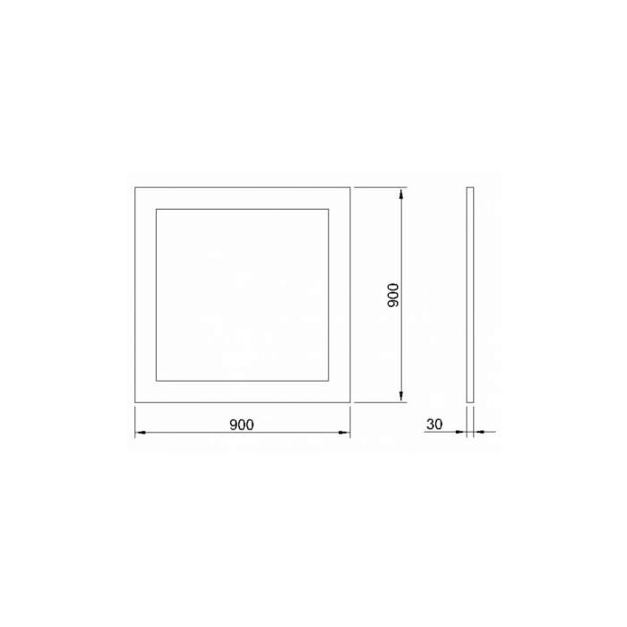 Oglinda Temptation 2, 90x90x3cm, Negru/Argint [2]