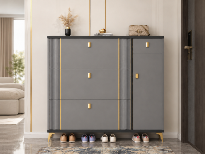 Pantofar 113-602 MDF Grey 100x24x118 cm [2]
