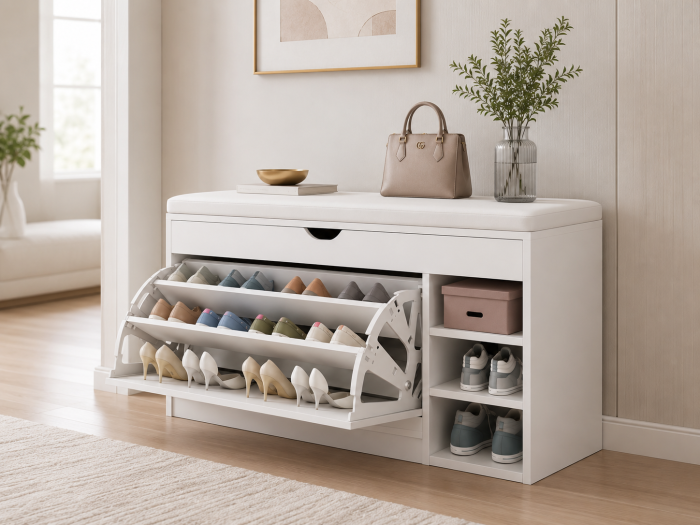 Pantofar 126 MDF White 100x30x51 cm [2]