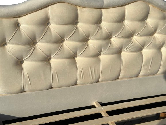 Pat Tapitat Madrid 160x200 cm, Suport Saltea Inclus, Culoare Beige [4]