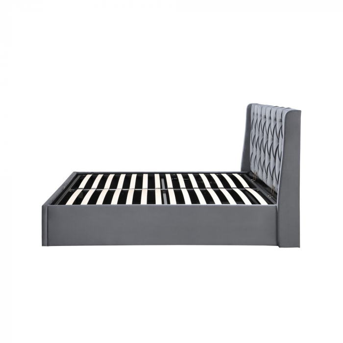 Pat tapitat Prestige 1 180x200 spatiu de depozitare culoare Gri [6]