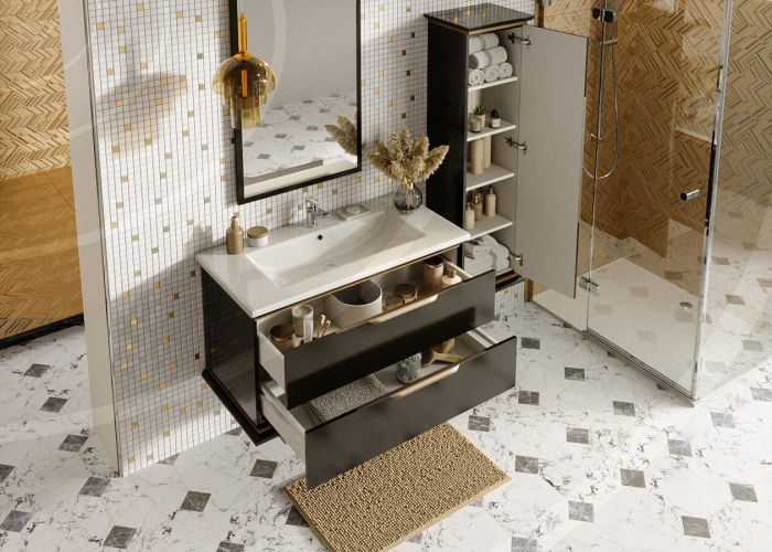 Set Baie Hermes 800 Negru 3 Unitati [2]