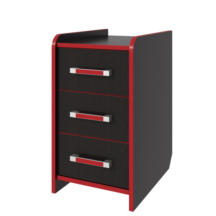 Set birou PC cu noptiera KL 9.1 Wenge Rosu [3]