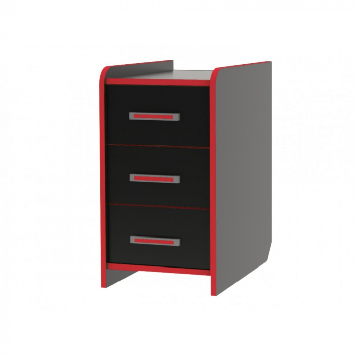 Set Birou PC + Noptiera KL 9.0 Wenge+Rosu [2]