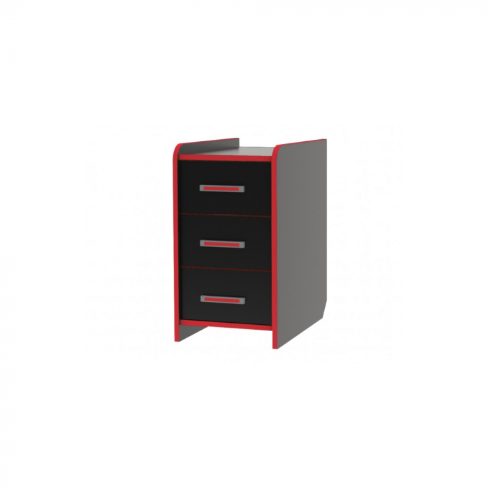 Set Birou PC + Noptiera KL 9.1 Wenge+Rosu [2]