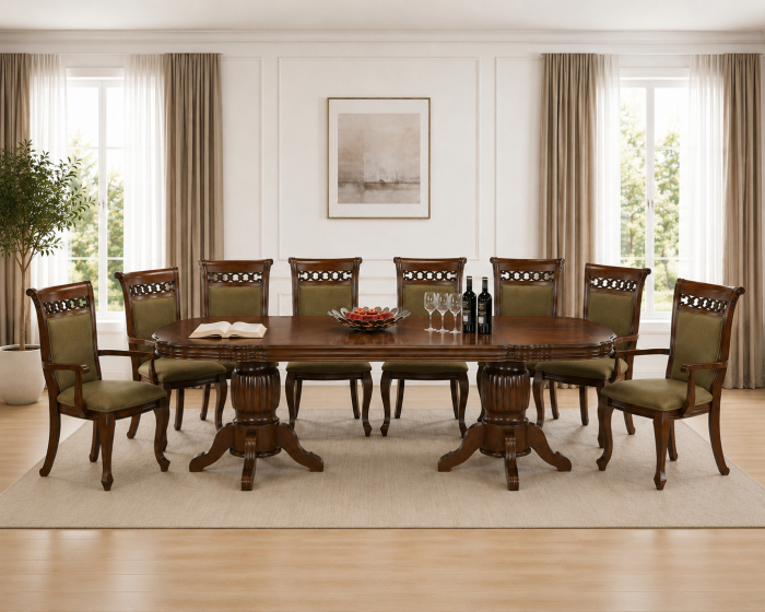 Set masa ACELIA cu 10 Scaune Antique Cherry [3]