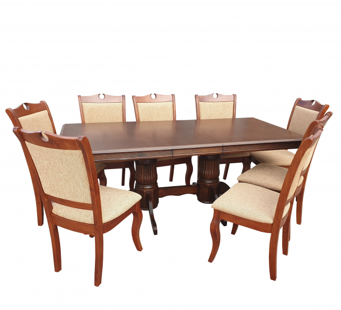Set Masa RH7132 + 8 Scaune RH8100,160x100x77 cm, Dirty Oak [2]