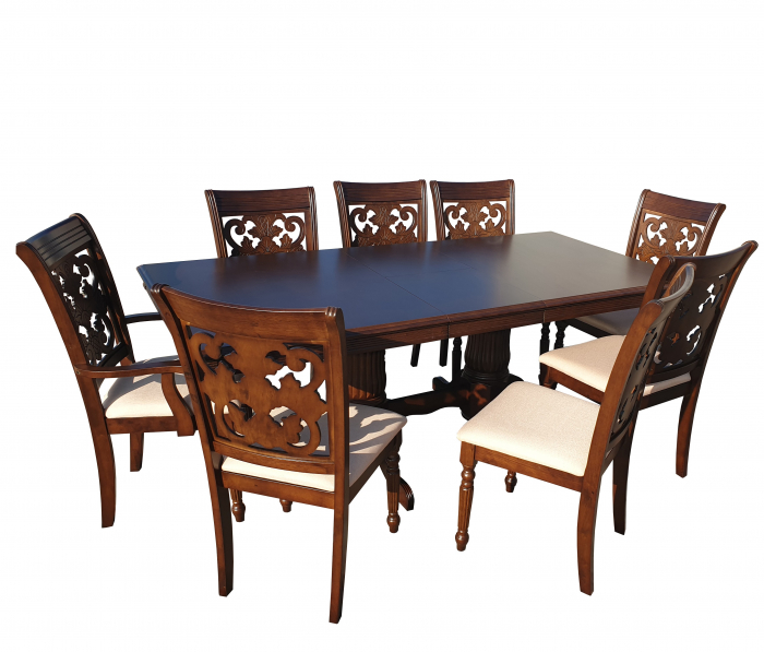 Set Masa RH7132 ext + 6 Scaune RH8016C + 2 Scaune RH8016CA,160x100x77 cm, Nuc [2]