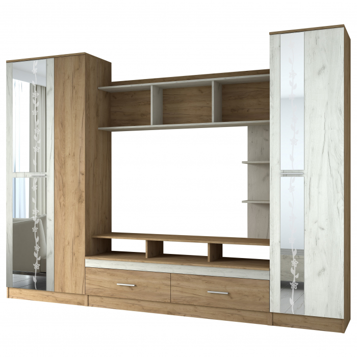 Set Mobila Living Atlantida Ro, 280x53x213 cm, Stejar k003/k001 [2]