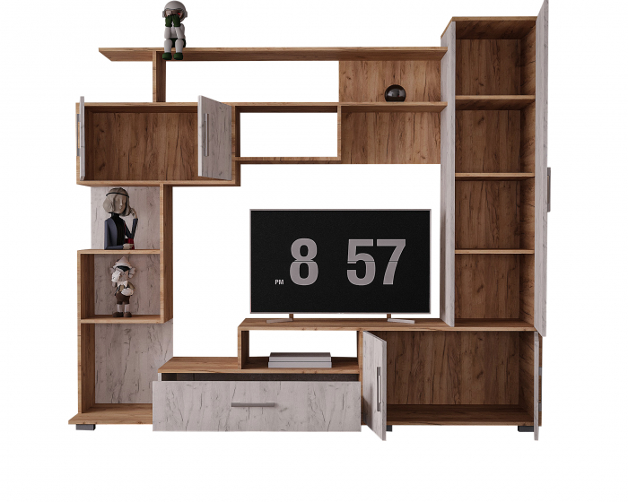 Set Mobila Living Pekin Ro 210x40x179 cm,  k003/k001 Stejar [5]
