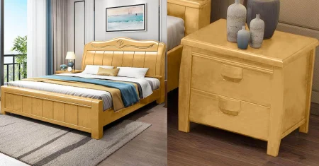 Set pat 160 + doua noptiere MU13, Mesteacan [2]