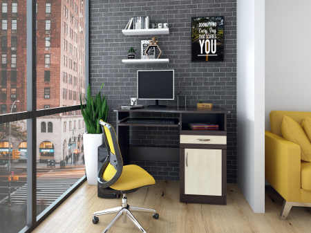 MOBILIER BIROU - Birou Elize Wenge+Mesteacan