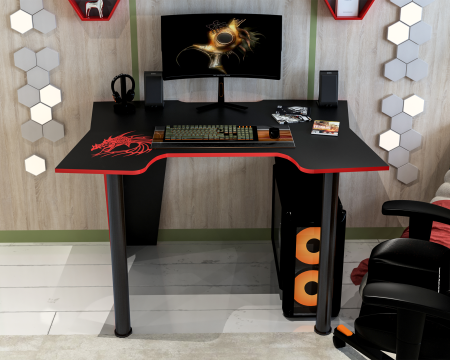 MOBILIER BIROU - Birou Pc Kl 9.1 Wenge+Rosu