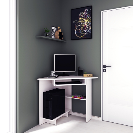 MOBILIER BIROU - Birou pe Colt SU15 Ro, 76x76x75 cm, Alb