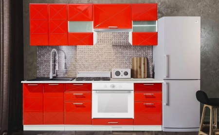 Bucatarii - Bucatarie Boston Red Gloss 2m
