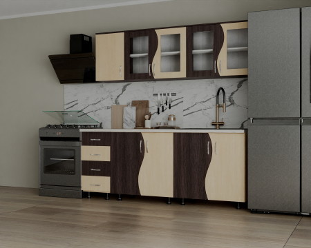 Bucatarie CIP S 2m, Wenge + Mesteacan [1]