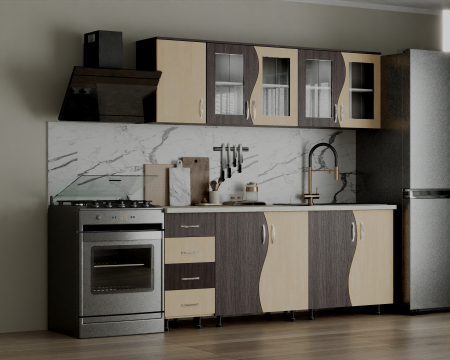 Bucatarie CIP S 2m, Wenge + Mesteacan [2]