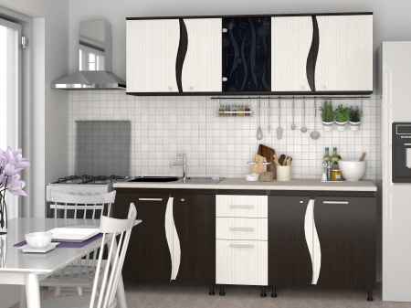 MOBILIER BUCATARIE - Bucatarie CIP3S - C1 Wenge + Alb Hacienda
