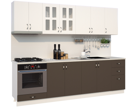 BUCATARIE CORA RIFLAJ  MDF 2,6M [2]