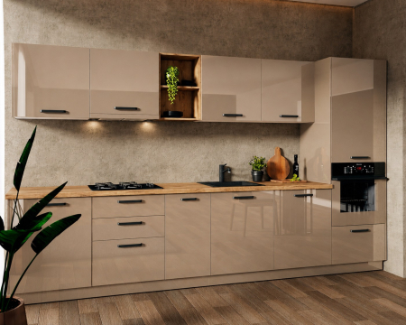 MOBILIER BUCATARIE - Bucatarie Daria MDF V1 Cappuccino 340x60x200cm