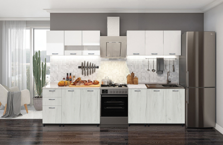 MOBILIER BUCATARIE - Bucatarie Dusea 2.4m Alb Stejar K001