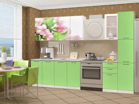 MOBILIER BUCATARIE - Bucatarie Famp Mar, 240x60x214 cm, Verde