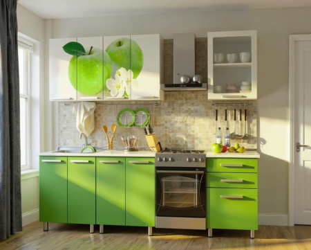 Bucatarii - Bucatarie Famp Mar/Alb Verde 180x60x200 cm