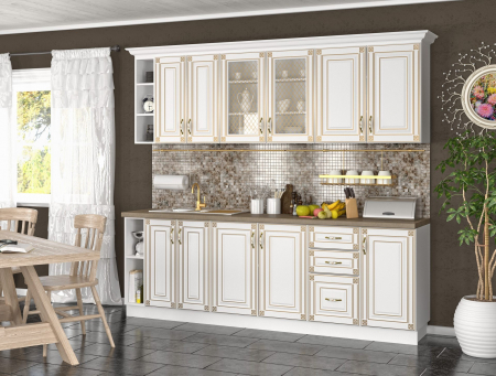 MOBILIER BUCATARIE - Bucatarie Imperia Ms Alb 2.4m MDF