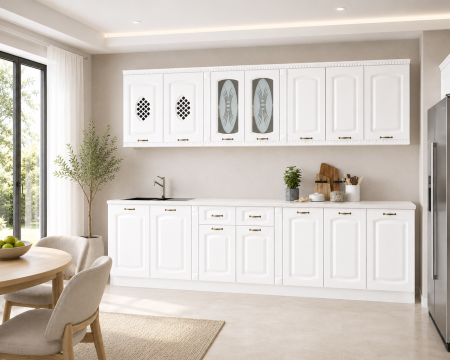 Bucatarii - Bucatarie Katiusa 2 RO Alb 260x60x200 cm