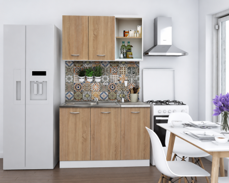 Bucatarii - Bucatarie Natali Alb Sonoma 120x60x200 cm