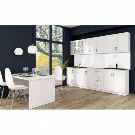 Bucatarie Olea 2.6m MDF Ro, ALB [0]