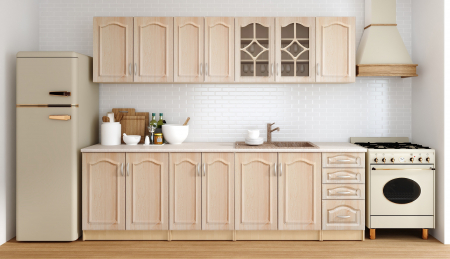 Bucatarii - Bucatarie Olea Mebel 2.6m MDF Mesteacan Cu Blat Intreg