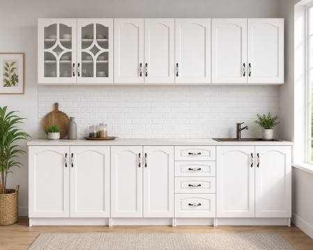 Bucatarii - Bucătărie Olea RO MDF Alb 260x60x200 cm