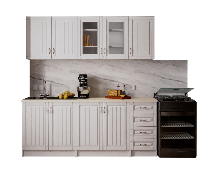 Bucatarie Provence RO 2m MDF, Alb [5]
