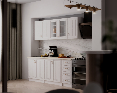 Bucatarie Provence RO 2m MDF, Alb [4]