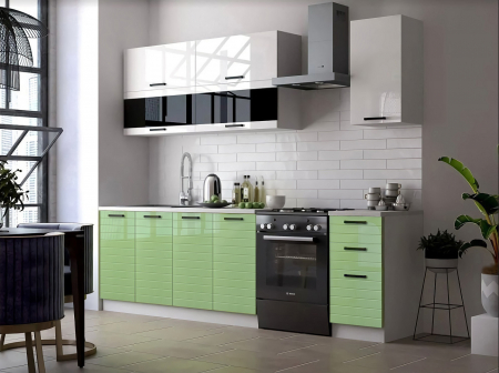 MOBILIER BUCATARIE - Bucatarie Tehno-3 MDF 2.0m Verde Lucios